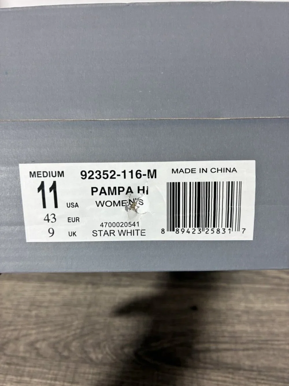 Palladium PAMPA HI in Star White Size 11